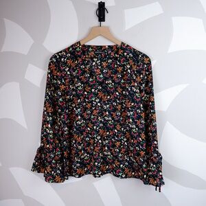 J. Crew Mercantile Floral Patterned Bell Sleeve Blouse | 6